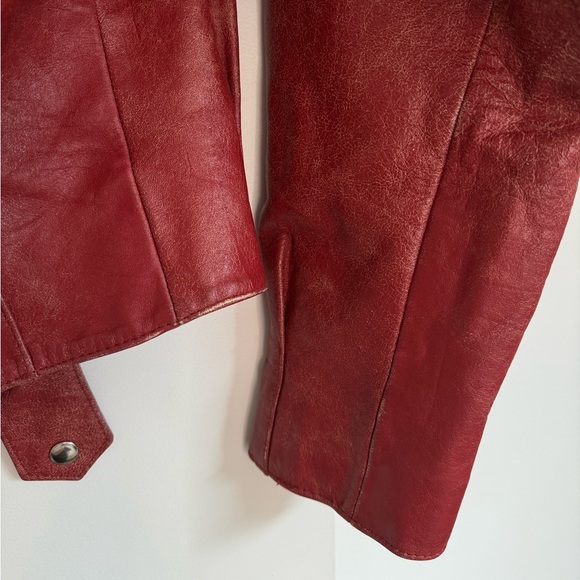 Vintage Red Leather Jacket - Picture 4 of 6